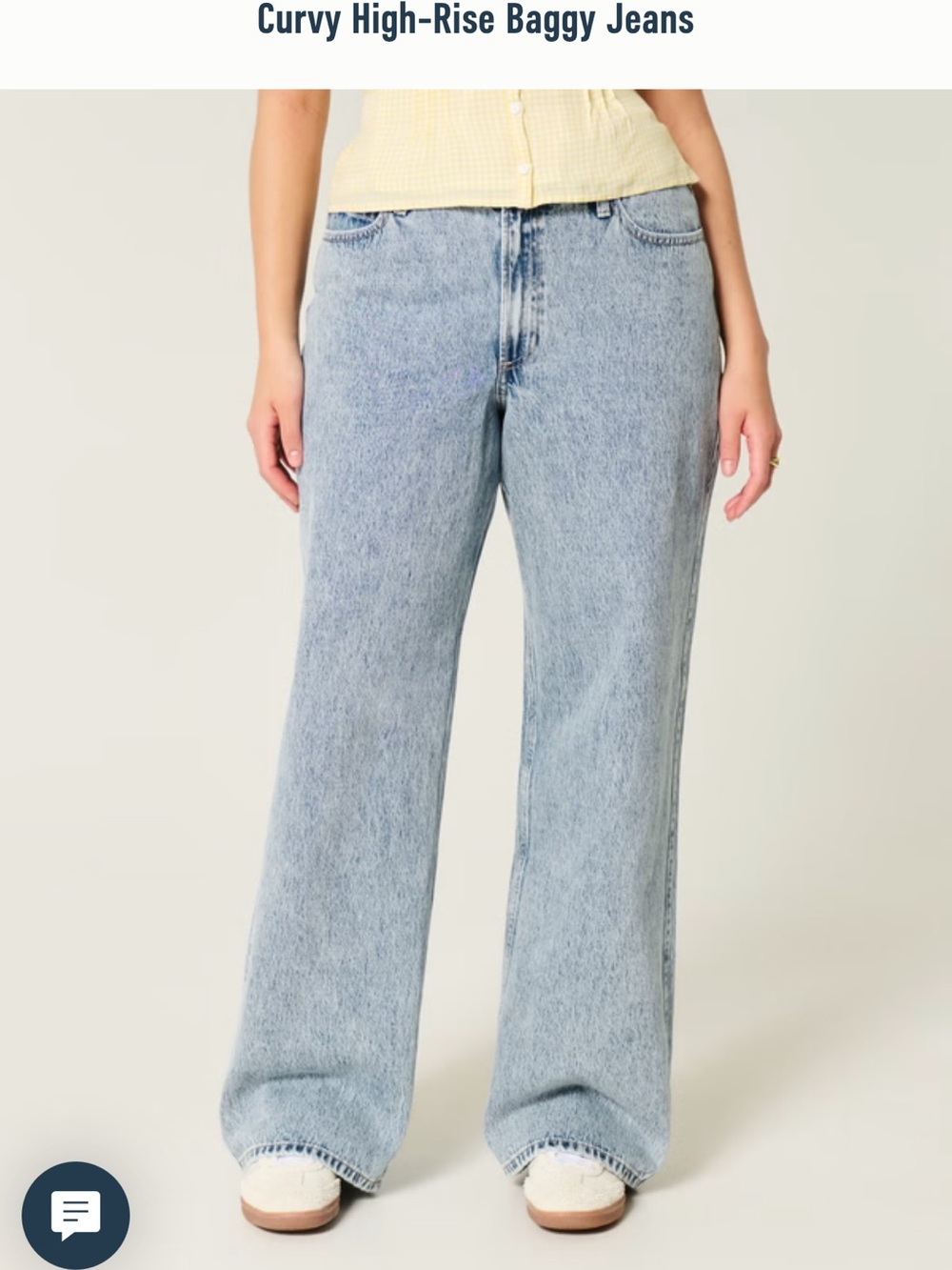 Hollister Curvy High-Rise Baggy Jeans - Light Blue